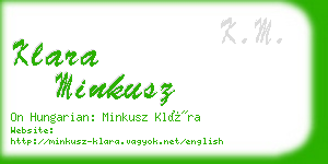 klara minkusz business card